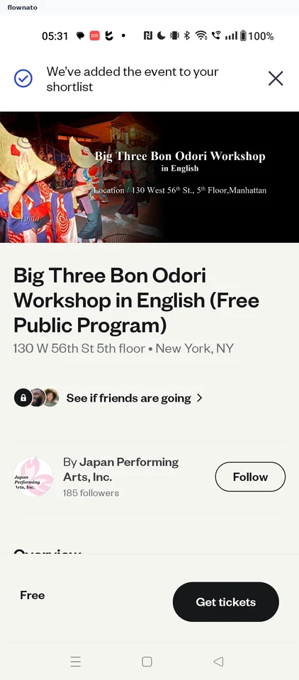 Eventbrite: Event detail