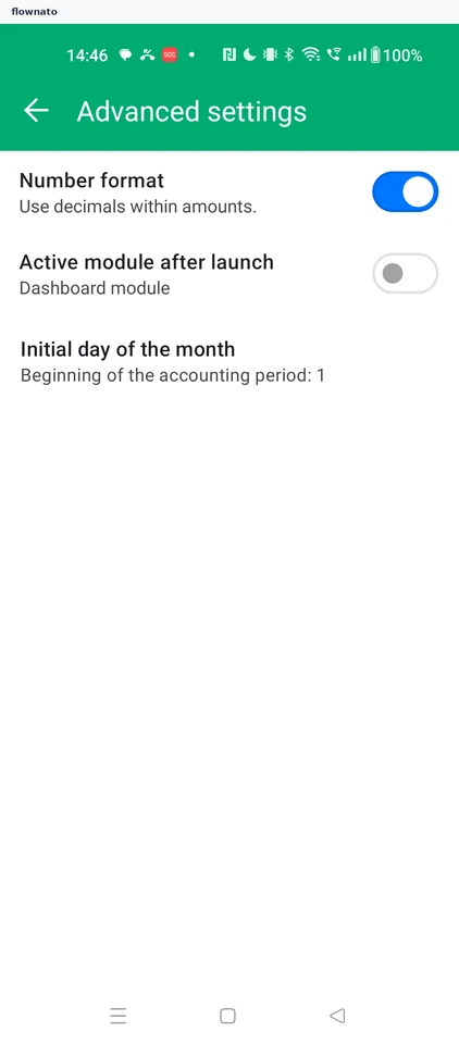 Wallet: Advanced settings