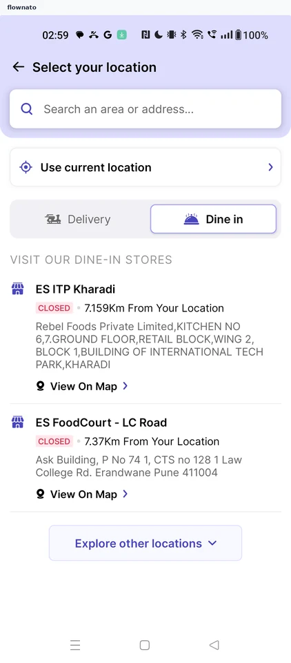 EatSure: Location selection