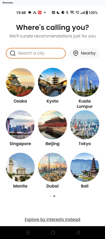 Klook: City picker