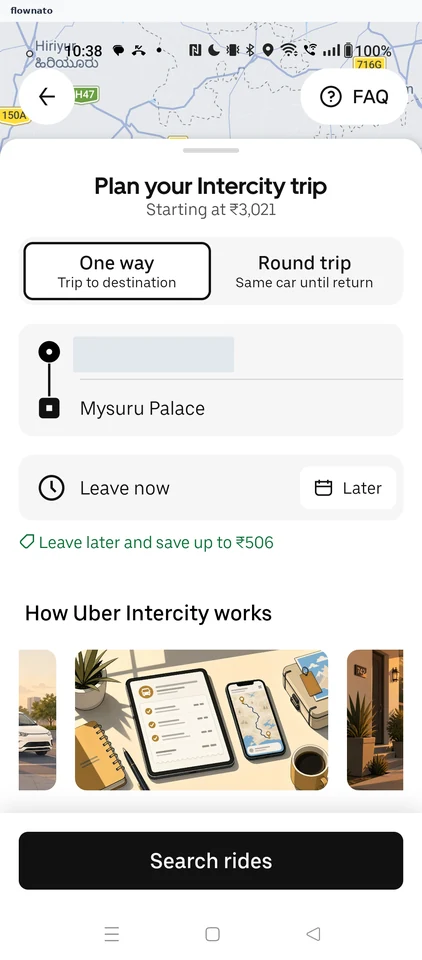 Uber: Plan your Intercity trip