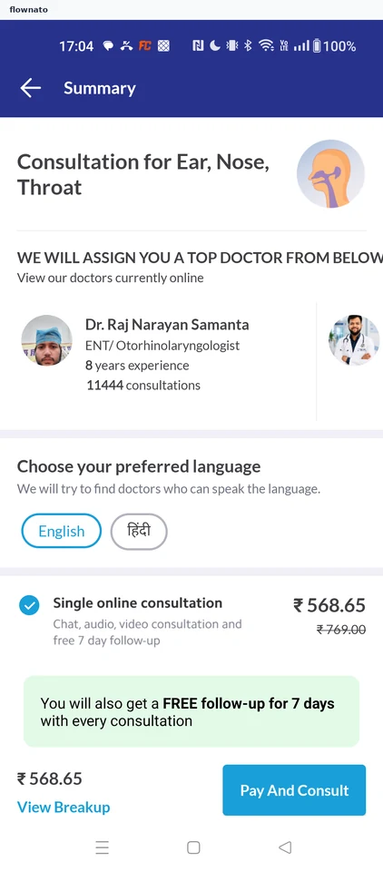 Practo Consultation summary