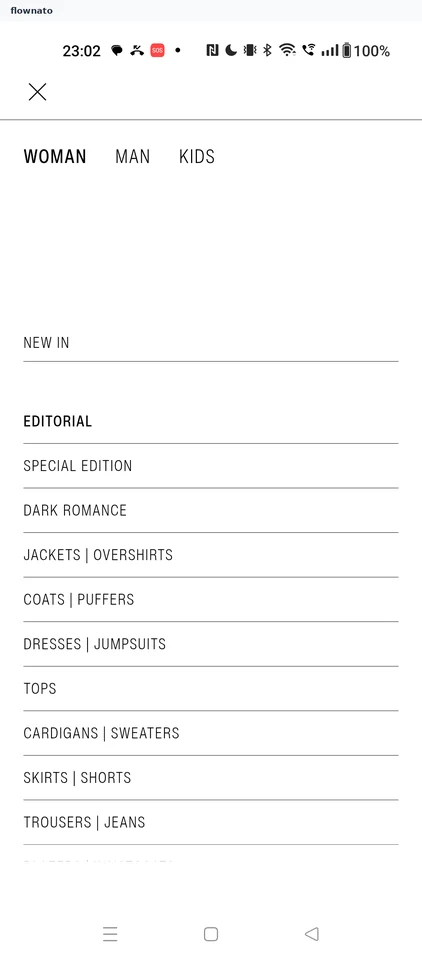 ZARA: Pre-owned menu