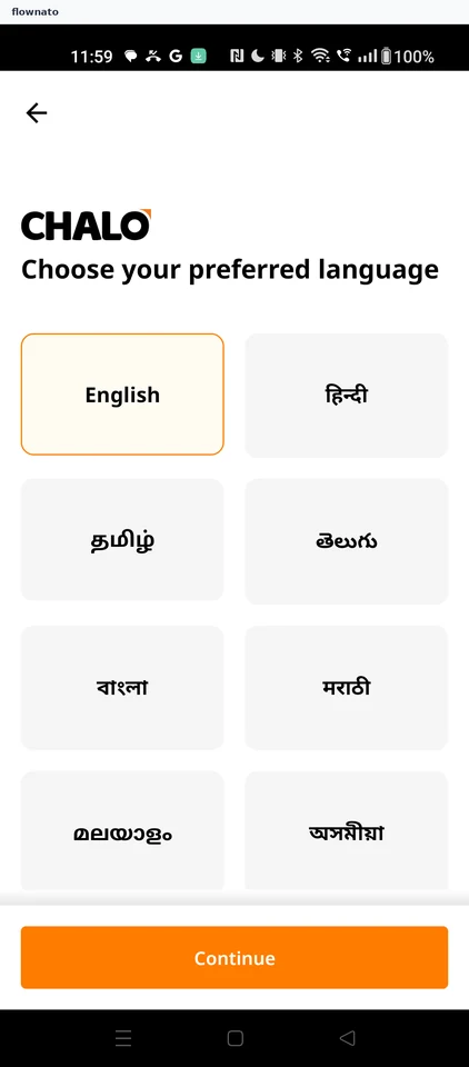 Chalo: Language list