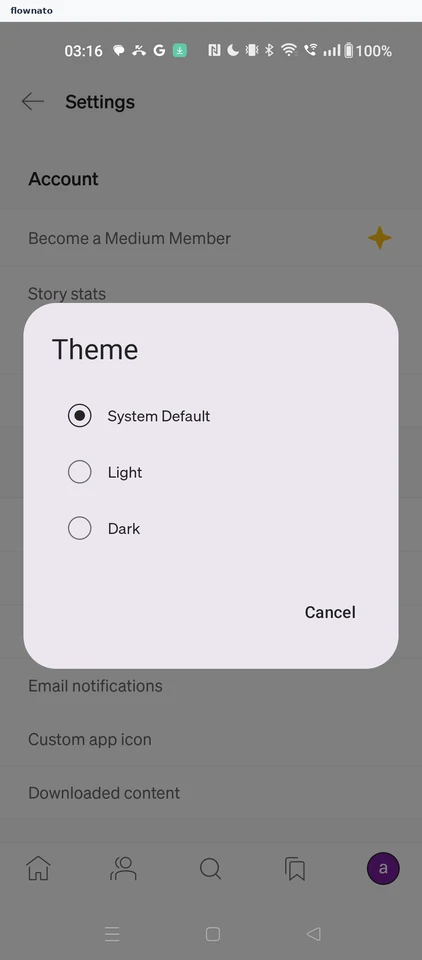 Medium: Settings