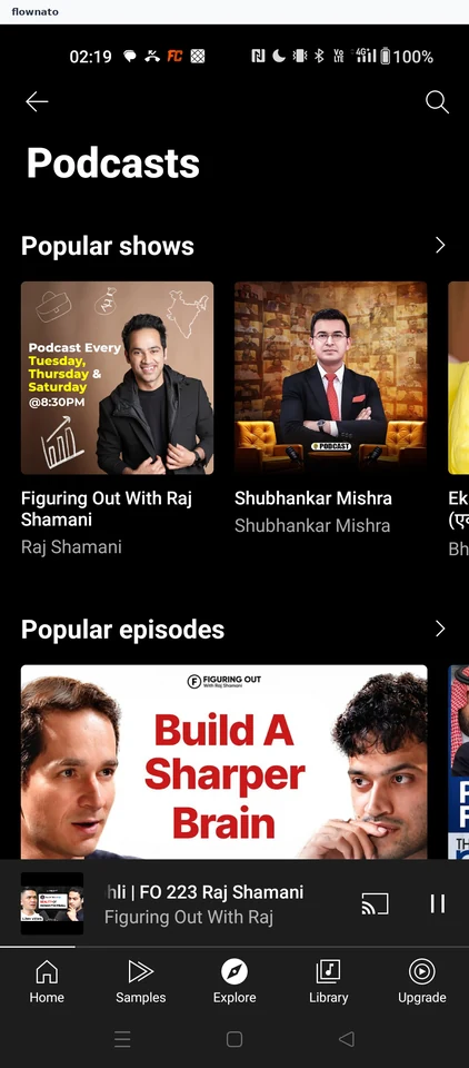 YouTube Music: Podcasts hub