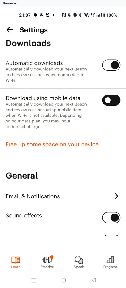 Babbel: Settings