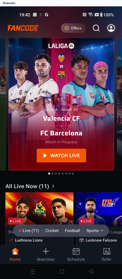 FanCode: Start from sports home