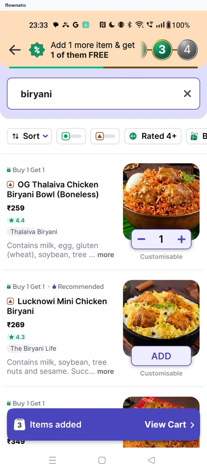 EatSure: Biryani results