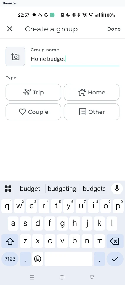 Splitwise: Create a group