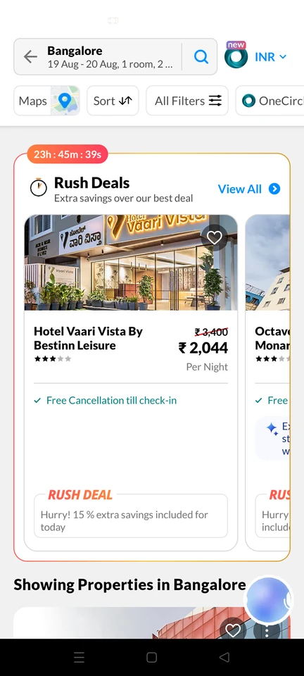 MakeMyTrip: Browse hotel results
