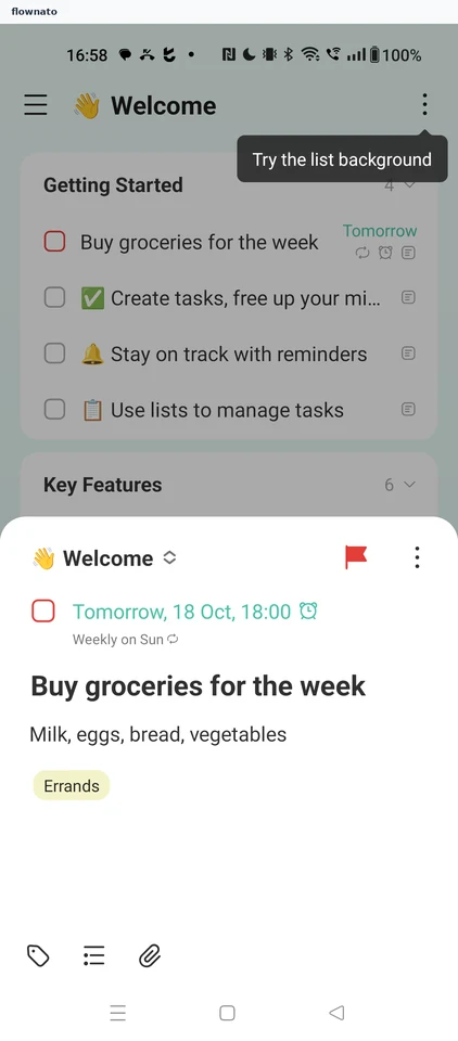 TickTick: Task detail