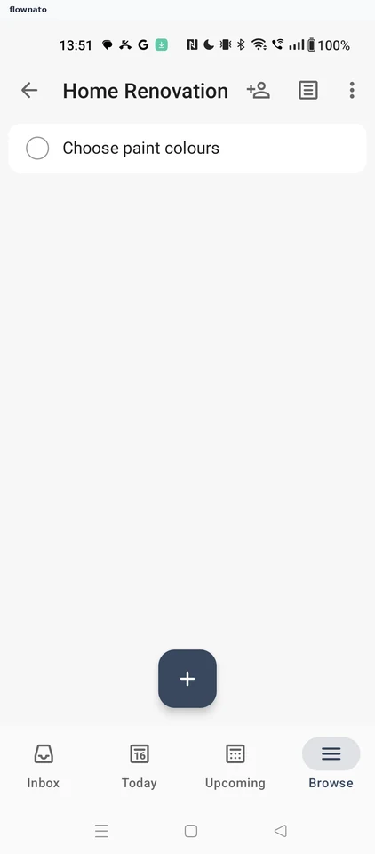 Todoist: Project in list view