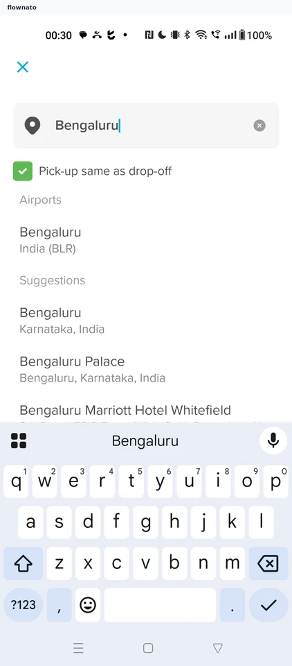 Hopper: Car rental pick-up location search