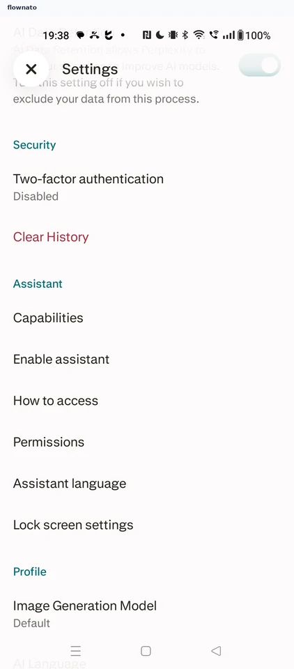 Perplexity: Settings