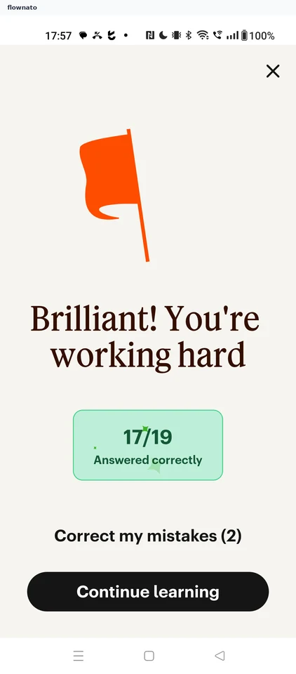 Babbel: Lesson results