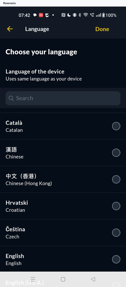 JustWatch: Choose app language