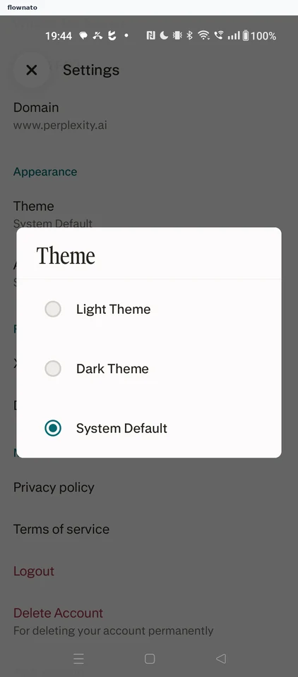 Perplexity: Theme picker