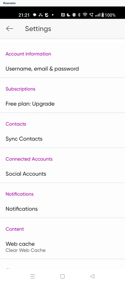 Picsart: Settings