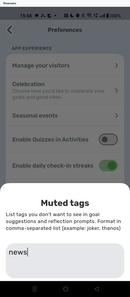Finch: Muted tags sheet