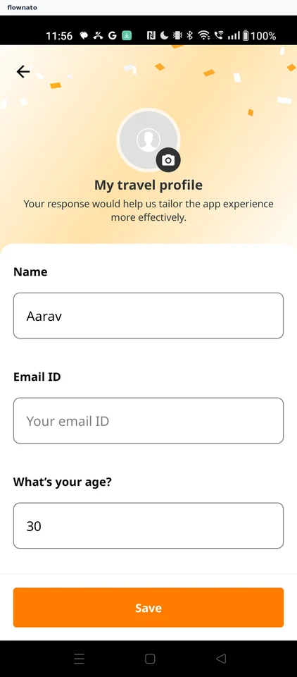 Chalo: Travel profile form