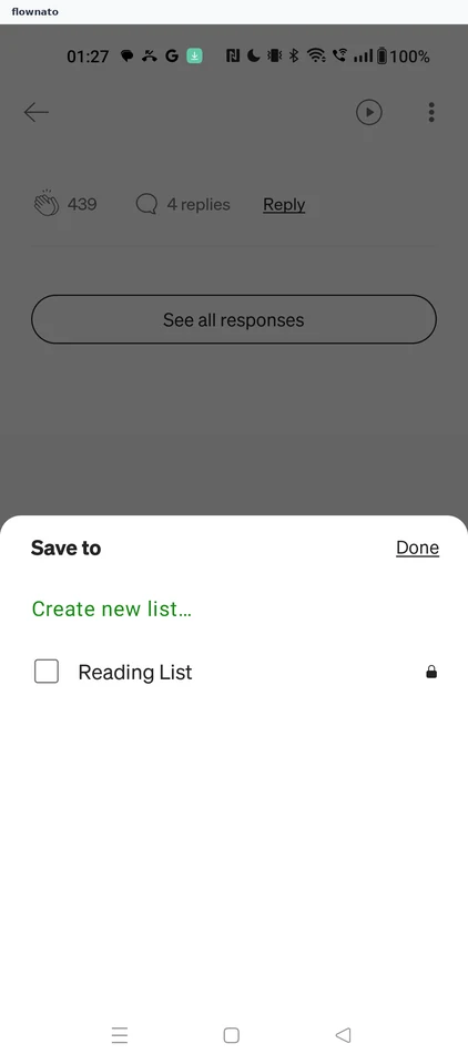 Medium: Save to list sheet