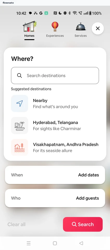 Airbnb: Destination search