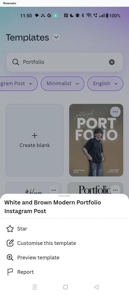 Canva: Choose Preview template