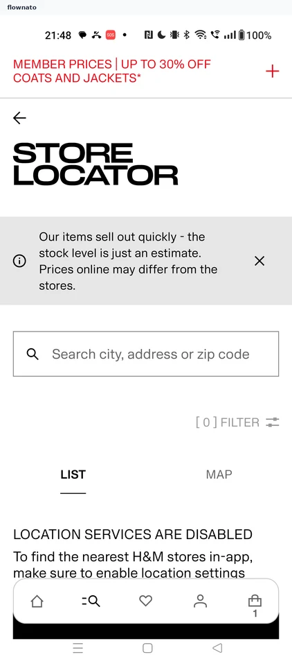 H&M: Store locator