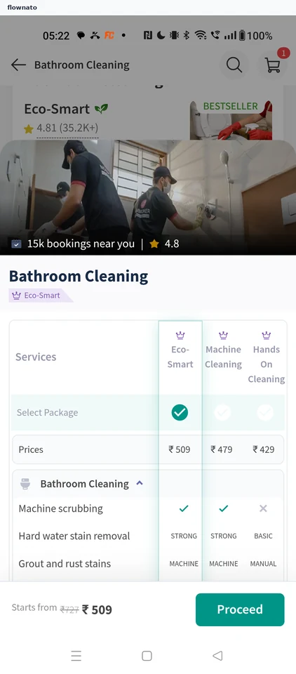 NoBroker: Package comparison table