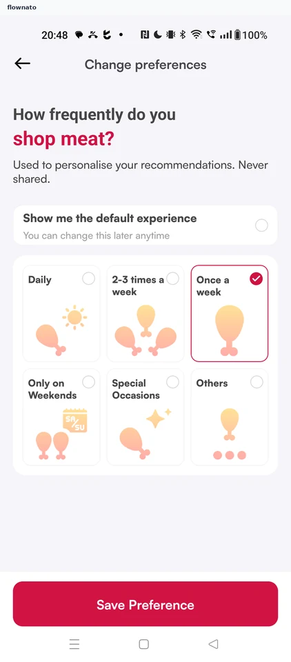 Licious: Meat-buying frequency picker