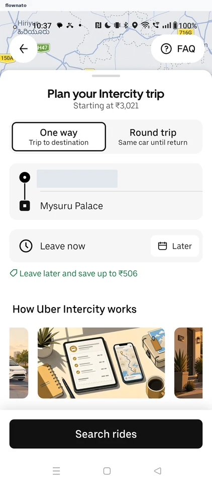 Uber: Plan your Intercity trip