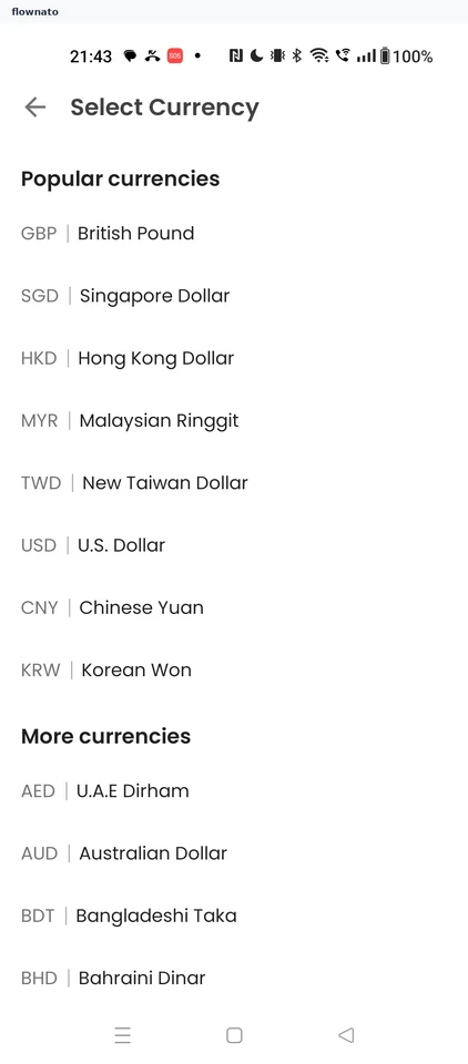 Klook: Select Currency