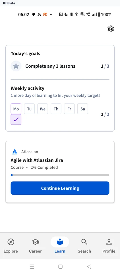 Coursera: Tap Continue Learning
