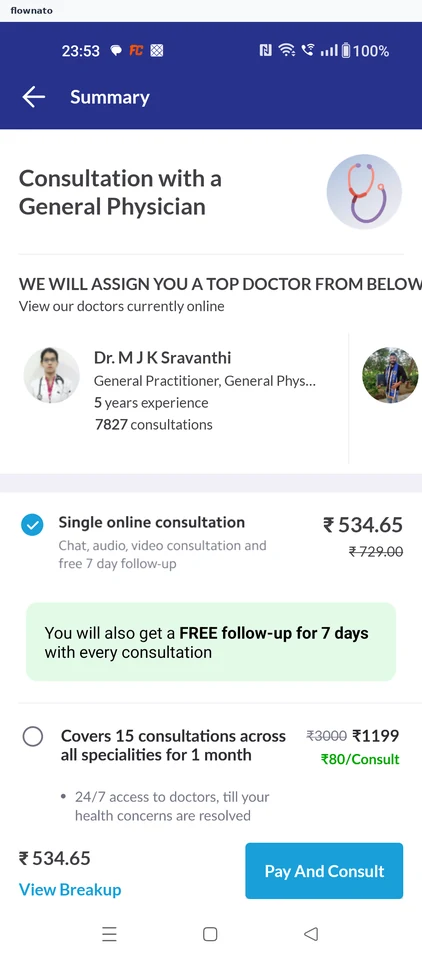 Practo: Review the consultation