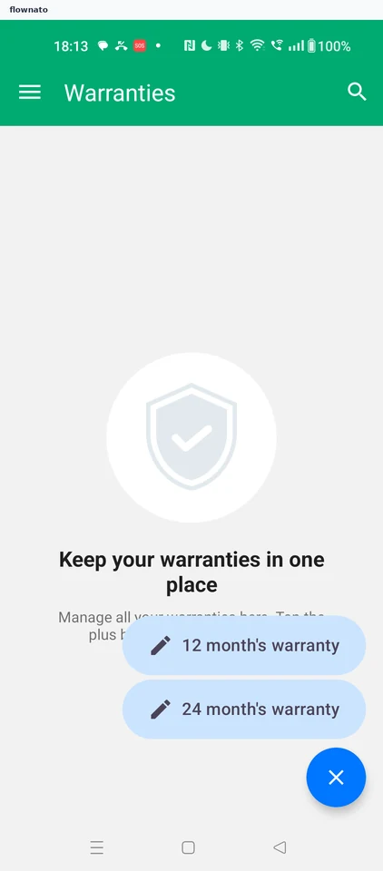 Wallet: Warranties list