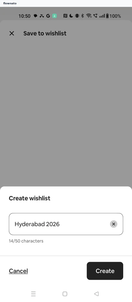 Airbnb: Create wishlist
