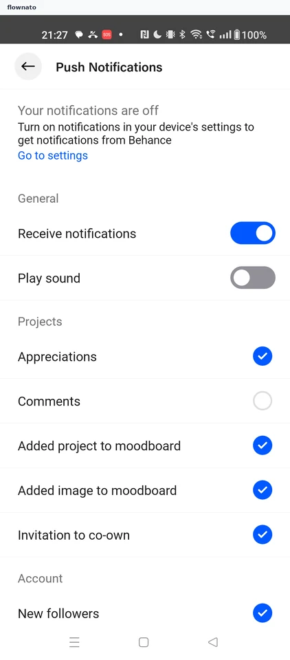 Behance: Push Notifications