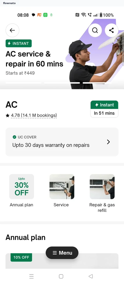 Urban Company: Open repair services