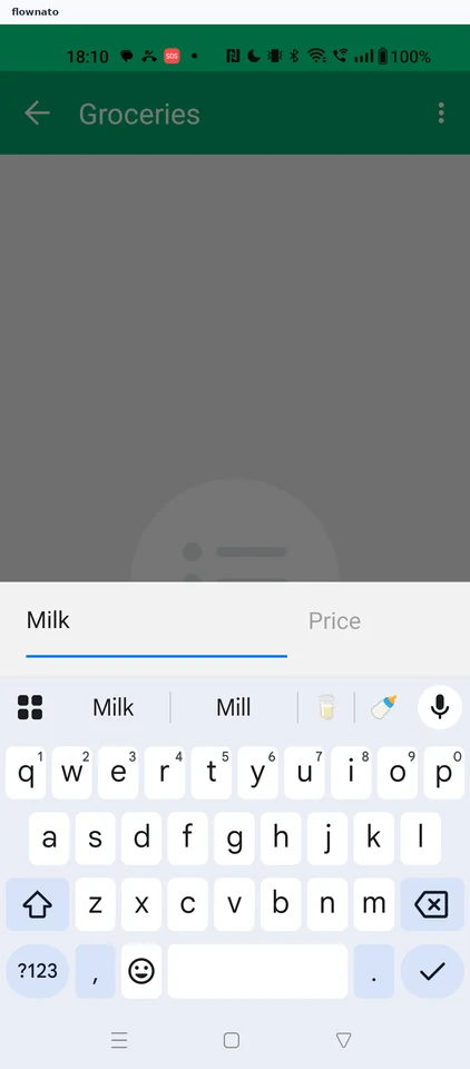 Wallet: Shopping list