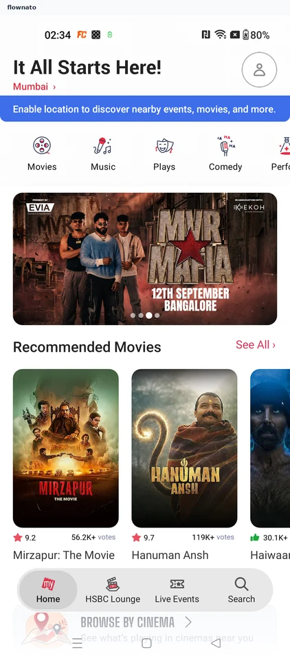 BookMyShow: Browse what's on in your city