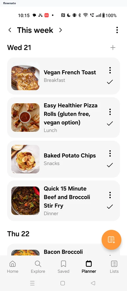Samsung Food: Planner
