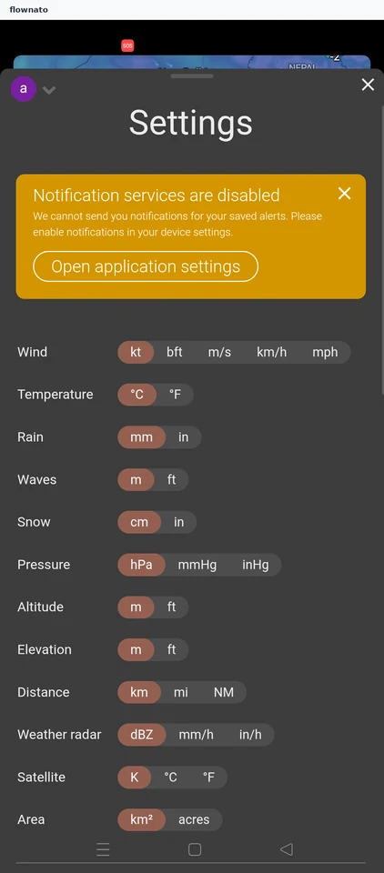 Windy: Settings