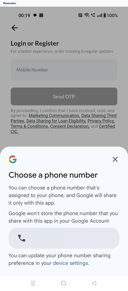 CarDekho: Choose a phone number