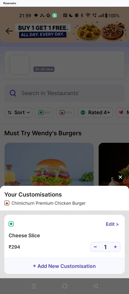 EatSure: Repeat the customisation