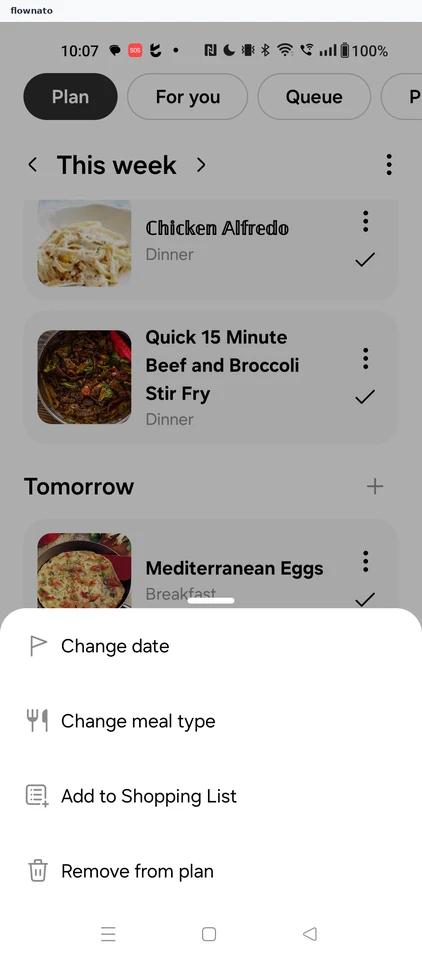 Samsung Food: Meal options