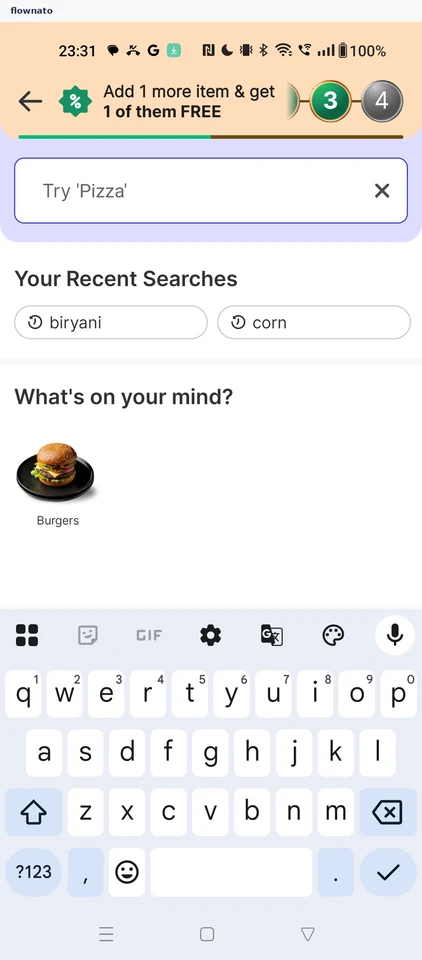 EatSure: Search screen