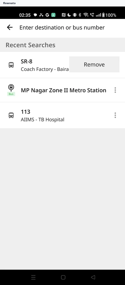 Chalo: Remove option