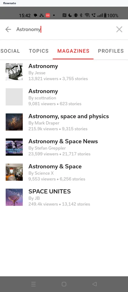 Flipboard: Search results
