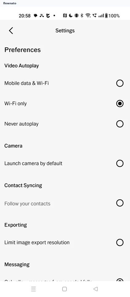 VSCO: Settings